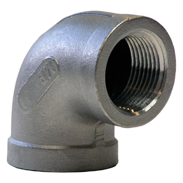 Stainless steel 150 lb threaded 90 degree elbow pipe fitting